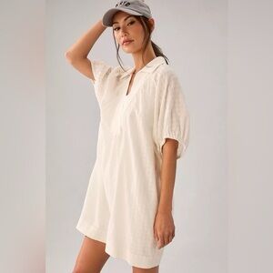 Anthropologie V-Neck Tiered-Sleeve Tunic Dress Cover up Size Medium